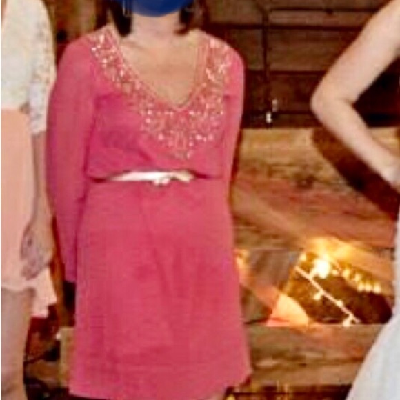 Gianni bini womens coral dress with fossil belt - Picture 9 of 9